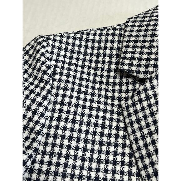 Tahari ASL Women's Check Suit Blazer Office Siren Corpcore Blue Lined Size 10 - Picture 9 of 15